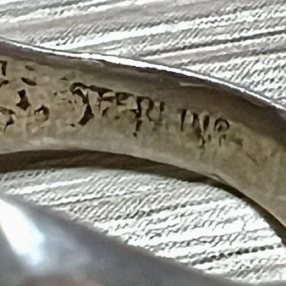 Vintage Designer Hallmarked Sterling Silver & Gold Brutalist Ring, Size 6